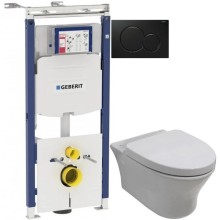 Комплект подвесной унитаз Noken Hotels N399999901 + N356330439 + система инсталляции Geberit 111.362.00.5 + 115.770.DW.5