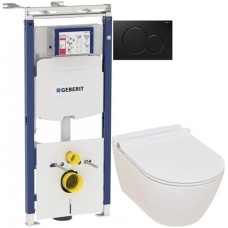 Комплект подвесной унитаз Serel Smart SM25SL + система инсталляции Geberit 111.362.00.5 + 115.770.DW.5