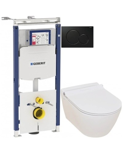 Комплект подвесной унитаз Serel Smart SM25SL + система инсталляции Geberit 111.362.00.5 + 115.770.DW.5