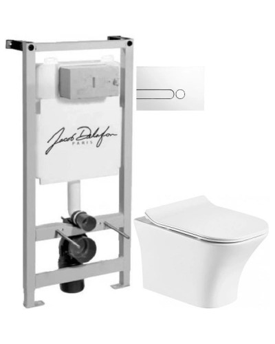 Комплект подвесной унитаз Orange C02-100W + система инсталляции Jacob Delafon E5504-NF + E4326-00