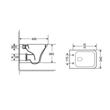 Комплект подвесной унитаз Orange C02-100W + система инсталляции Jacob Delafon E5504-NF + E4316-CP