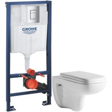 Комплект подвесной унитаз Orange C03-100W + система инсталляции Grohe 38772001