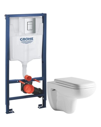 Комплект подвесной унитаз Orange C03-100W + система инсталляции Grohe 38772001