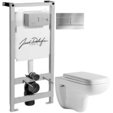 Комплект подвесной унитаз Orange C03-100W + система инсталляции Jacob Delafon E5504-NF + E4316-CP