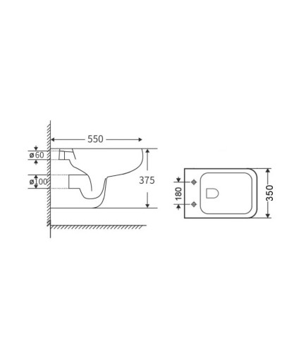Комплект подвесной унитаз Orange C03-100W + система инсталляции Jacob Delafon E5504-NF + E4316-00