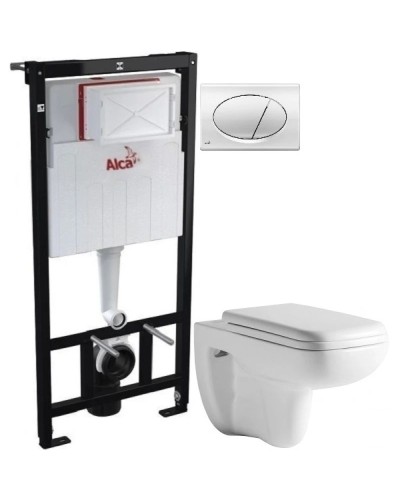 Комплект подвесной унитаз Orange C03-100W + система инсталляции AlcaPlast AM101/11203:1RUSSETM71