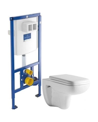 Комплект подвесной унитаз Orange C03-100W + система инсталляции Villeroy & Boch 92246100
