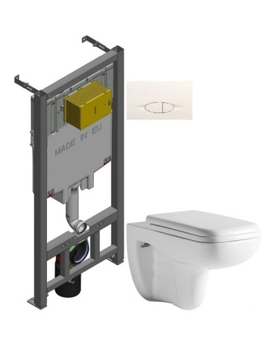 Комплект подвесной унитаз Orange C03-100W + система инсталляции Jacob Delafon E29025-NF + E29026-01R