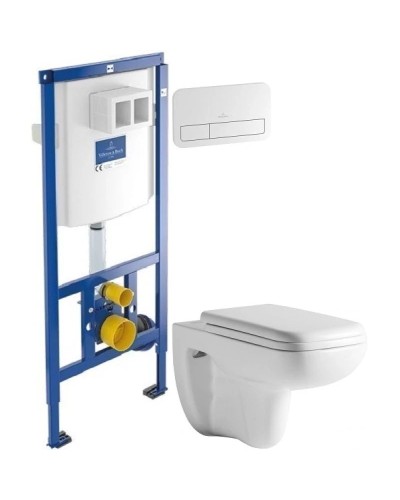 Комплект подвесной унитаз Orange C03-100W + система инсталляции Villeroy & Boch 92246100 + 92249068