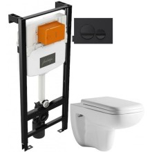 Комплект подвесной унитаз Orange C03-100W + система инсталляции Jacob Delafon E24156-NF + E20859-7-BMT