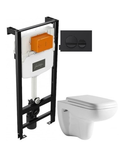 Комплект подвесной унитаз Orange C03-100W + система инсталляции Jacob Delafon E24156-NF + E20859-7-BMT