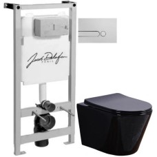 Комплект подвесной унитаз Esbano Clavel ESUPCLAVB + система инсталляции Jacob Delafon E5504-NF + E4326-CP