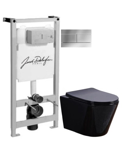 Комплект подвесной унитаз Esbano Clavel ESUPCLAVB + система инсталляции Jacob Delafon E5504-NF + E4316-CP