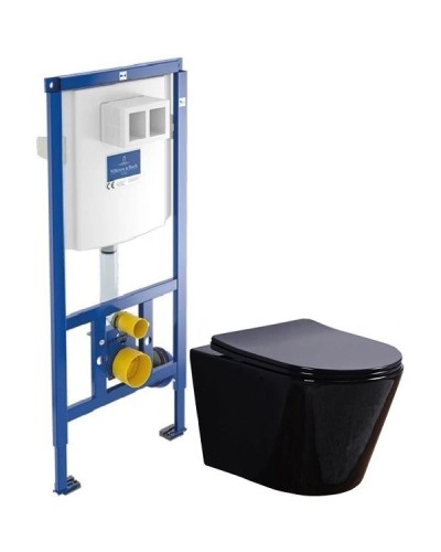 Комплект подвесной унитаз Esbano Clavel ESUPCLAVB + система инсталляции Villeroy & Boch 92246100