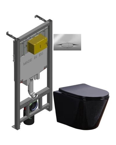 Комплект подвесной унитаз Esbano Clavel ESUPCLAVB + система инсталляции Jacob Delafon E29025-NF + E29027-CP