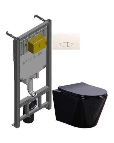 Комплект подвесной унитаз Esbano Clavel ESUPCLAVB + система инсталляции Jacob Delafon E29025-NF + E29026-01R