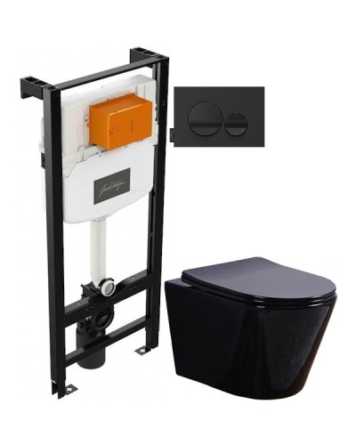 Комплект подвесной унитаз Esbano Clavel ESUPCLAVB + система инсталляции Jacob Delafon E24156-NF + E20859-7-BMT