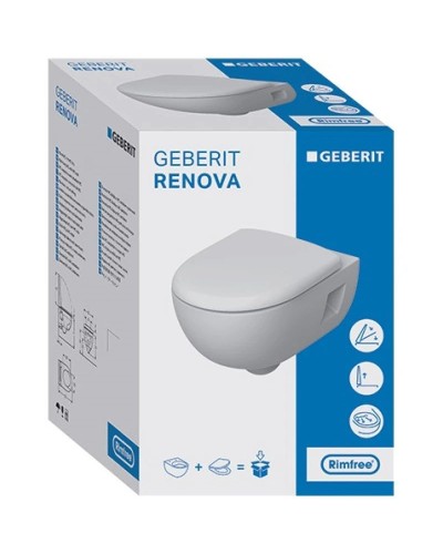 Комплект подвесной унитаз 500.800.00.1 + система инсталляции 458.103.00.1 + 115.105.DW.1 Geberit Renova 500.103.DW.R