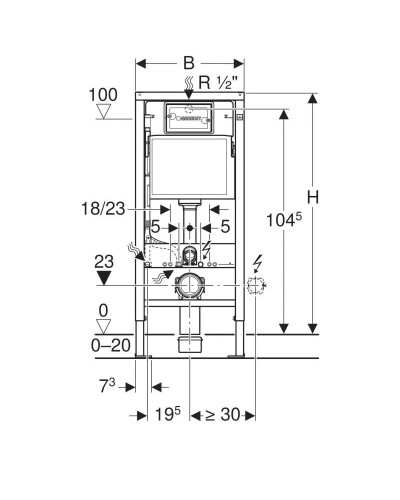 Комплект подвесной унитаз 500.800.00.1 + система инсталляции 458.103.00.1 + 115.105.DW.1 Geberit Renova 500.103.DW.R