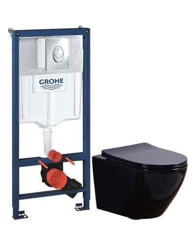 Комплект подвесной унитаз Esbano Azalea ESUPAZALB + система инсталляции Grohe 38721001