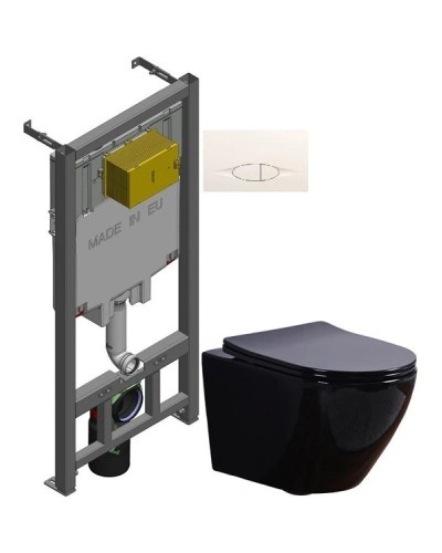 Комплект подвесной унитаз Esbano Azalea ESUPAZALB + система инсталляции Jacob Delafon E29025-NF + E29026-01R