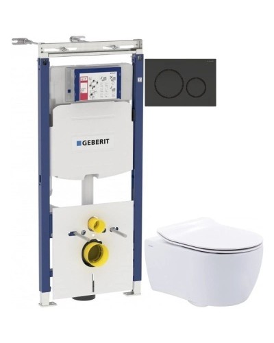 Комплект подвесной унитаз SSWW NC2038 + система инсталляции Geberit 111.362.00.5 + 115.882.DW.1
