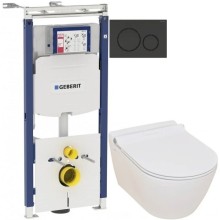 Комплект подвесной унитаз Serel Smart SM25SL + система инсталляции Geberit 111.362.00.5 + 115.882.DW.1