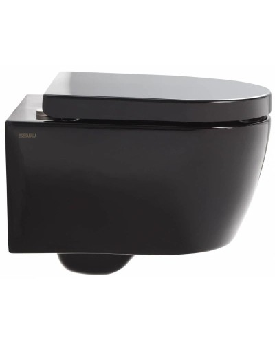 Комплект подвесной унитаз SSWW CT2038BLACK + система инсталляции Geberit 111.362.00.5 + 115.882.DW.1