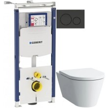 Комплект подвесной унитаз Laufen Kartell by Laufen 8.2033.6.000.000.1 + 8.9133.1.000.000.1 + система инсталляции Geberit 111.362.00.5 + 115.882.DW.1