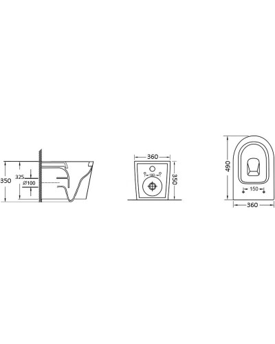 Комплект подвесной унитаз Grossman GR-4477S + система инсталляции TECE 9300302 + 9240401
