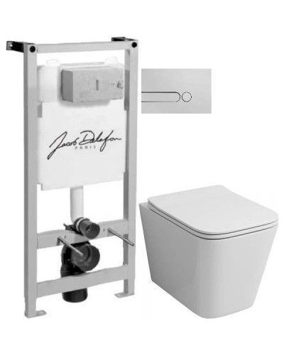 Комплект подвесной унитаз Grossman GR-4441S + система инсталляции Jacob Delafon E5504-NF + E4326-CP