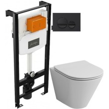 Комплект подвесной унитаз Grossman GR-4477S + система инсталляции Jacob Delafon E24156-NF + E20859-7-BMT