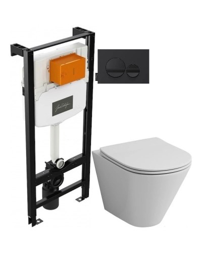 Комплект подвесной унитаз Grossman GR-4477S + система инсталляции Jacob Delafon E24156-NF + E20859-7-BMT