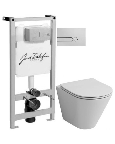 Комплект подвесной унитаз Grossman GR-4477S + система инсталляции Jacob Delafon E5504-NF + E4326-CP