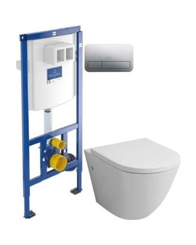 Комплект подвесной унитаз Grossman GR-4411 + система инсталляции Villeroy & Boch 92246100 + 92249061