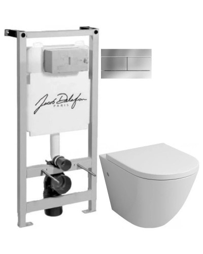 Комплект подвесной унитаз Grossman GR-4411 + система инсталляции Jacob Delafon E5504-NF + E4316-CP