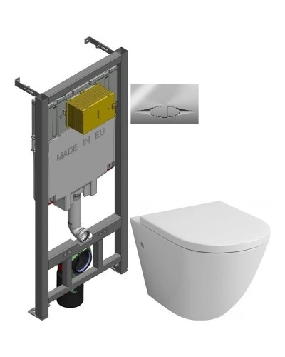 Комплект подвесной унитаз Grossman GR-4411 + система инсталляции Jacob Delafon E29025-NF + E29027-CP