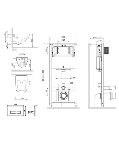 Комплект подвесной унитаз + система инсталляции Am.Pm Inspire 2.0 Pro S IS47001.50A1700