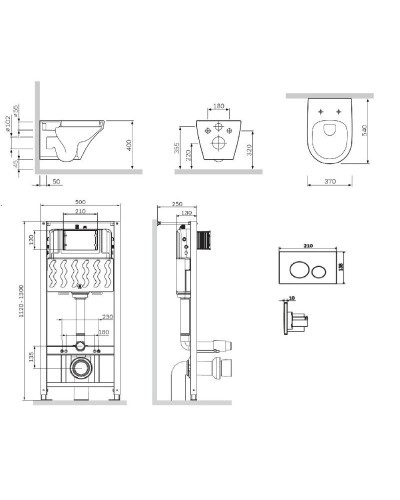 Комплект подвесной унитаз + система инсталляции Am.Pm Inspire Pro L IS49051.501700
