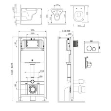 Комплект подвесной унитаз + система инсталляции Am.Pm Like Pro L IS49001.801700