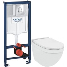 Комплект подвесной унитаз Jaquar Solo SLS-WHT-6953BIUFSM + система инсталляции Grohe 38721001