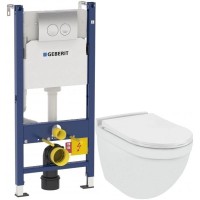 Комплект подвесной унитаз Jaquar Solo SLS-WHT-6953BIUFSM + система инсталляции Geberit 458.124.21.1