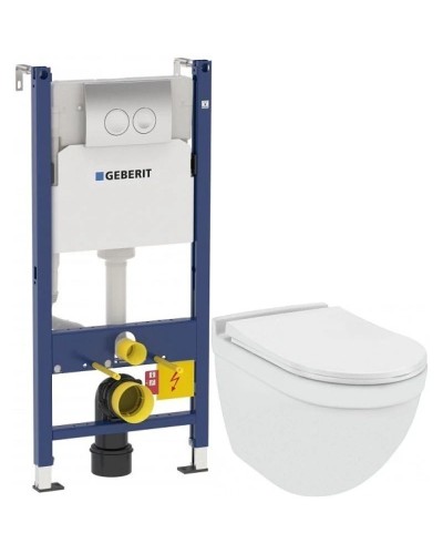 Комплект подвесной унитаз Jaquar Solo SLS-WHT-6953BIUFSM + система инсталляции Geberit 458.124.21.1