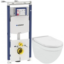 Комплект подвесной унитаз Jaquar Solo SLS-WHT-6953BIUFSM + система инсталляции Geberit 111.362.00.5
