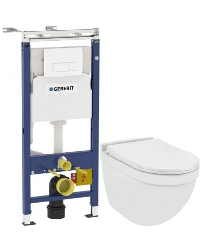 Комплект подвесной унитаз Jaquar Solo SLS-WHT-6953BIUFSM + система инсталляции Geberit 458.125.11.1
