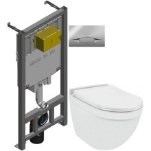 Комплект подвесной унитаз Jaquar Solo SLS-WHT-6953BIUFSM + система инсталляции Jacob Delafon E29025-NF + E29027-CP