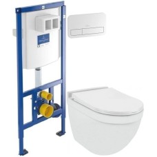 Комплект подвесной унитаз Jaquar Solo SLS-WHT-6953BIUFSM + система инсталляции Villeroy & Boch 92246100 + 92249068