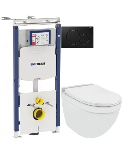 Комплект подвесной унитаз Jaquar Solo SLS-WHT-6953BIUFSM + система инсталляции Geberit 111.362.00.5 + 115.770.DW.5