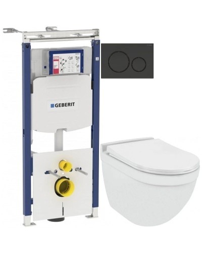 Комплект подвесной унитаз Jaquar Solo SLS-WHT-6953BIUFSM + система инсталляции Geberit 111.362.00.5 + 115.882.DW.1