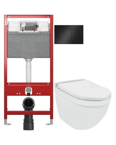 Комплект подвесной унитаз Jaquar Solo SLS-WHT-6953BIUFSM + система инсталляции Tece 9300302 + 9240407